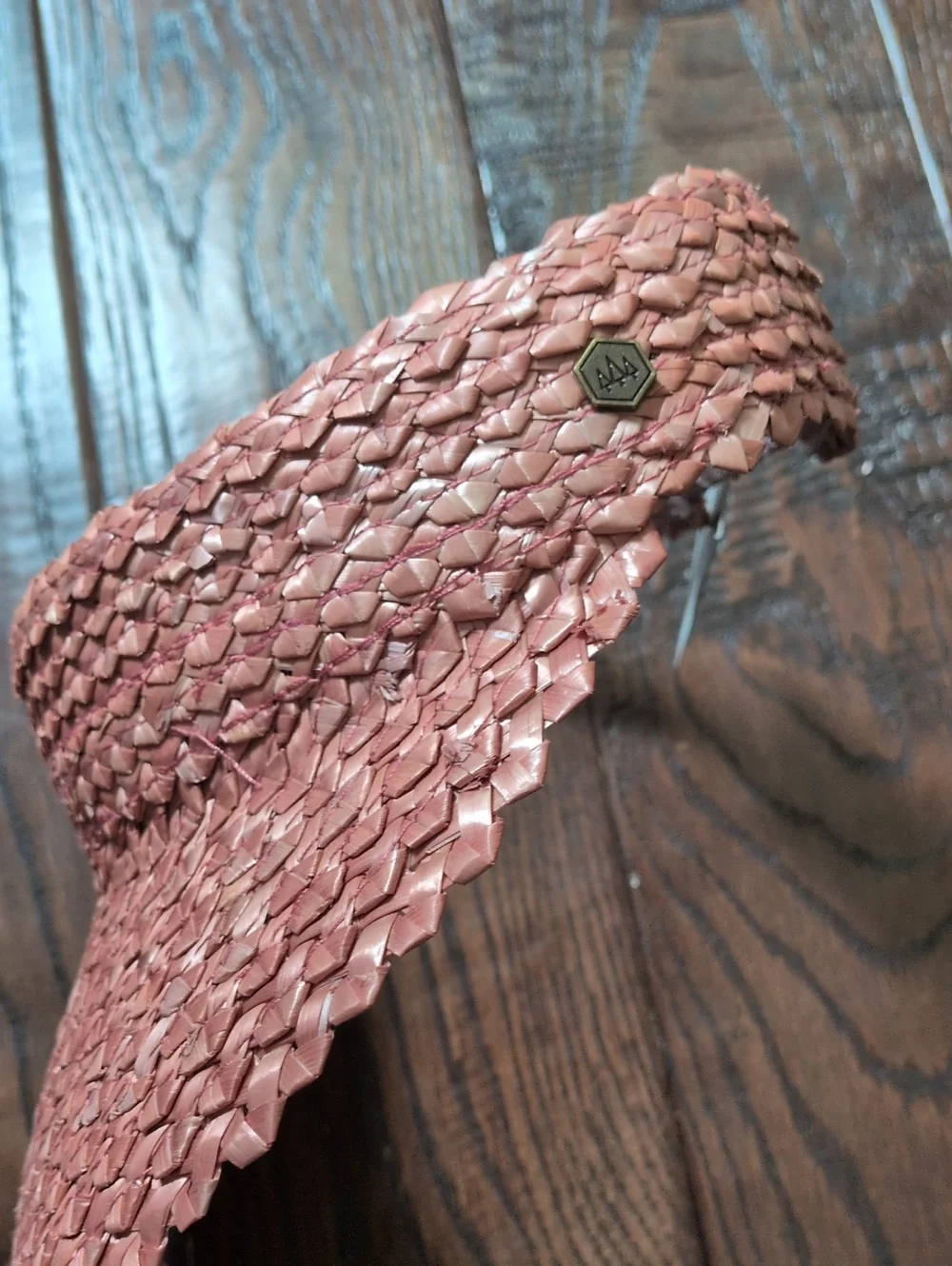 HEMLOCK I NWT Premium  Woven Wheat Straw Capri Visor in Rose Pink, one size